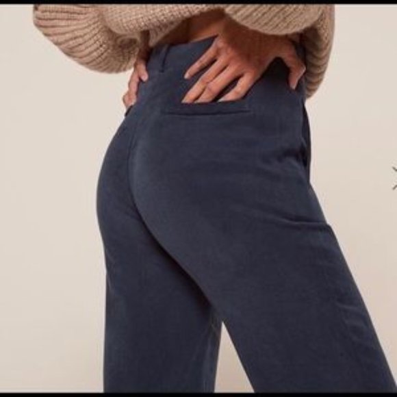 REFORMATION Keaton Pant in Navy Size 6 - Picture 4 of 8